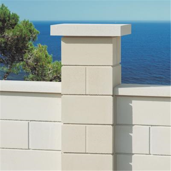 Élément de pilier en béton décoratif Lisse PIL30 - Blanc - 30 CM x 30,00 CM x 17,00 CM