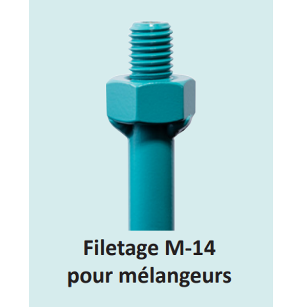 Turbine de malaxage Collomix DLX pour matériaux semi-fluides - emmanchement M14 - Ø 120 MM - Longueur 590 MM
