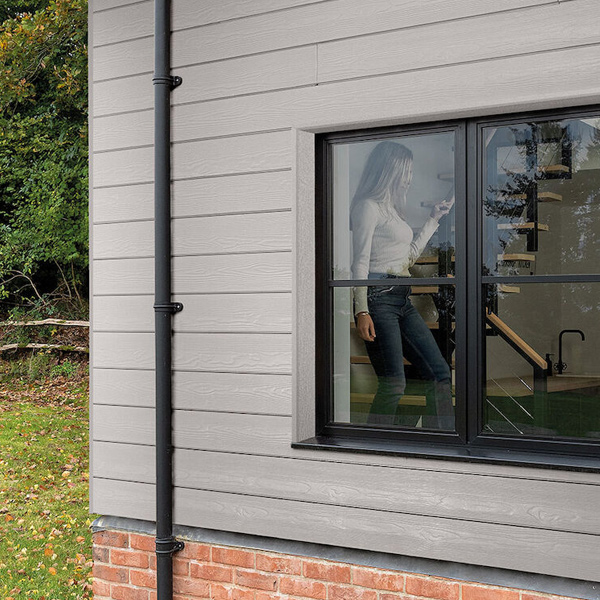 Lame de bardage en fibres-ciment Cedral Click finition relief - 186 MM x 12,00 MM - L. 3,60 M - Gris platine C05