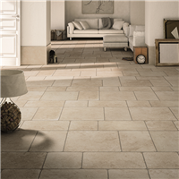 Carrelage intérieur en grès cérame effet pierre Pietra Di Lecce - 50,0 cm x 50,0 cm - ép. 9,00 mm - Avorio