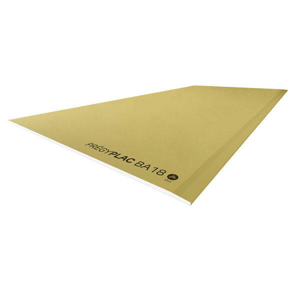 Plaque de plâtre haute dureté Siniat Prégyplac BA18 - 2,50 M x 1,20 M - ép. 18,0 MM