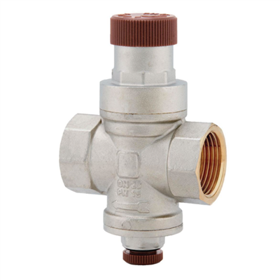 Réducteur de pression femelle avec prise manomètre - Entrée 15 bar max - F 20 x 27 - Nickel