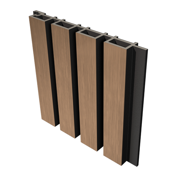 Bardage faux claire voie Ligna Shadow P 9610 - Bois composite - Teck RAL 8024 - 2,90 m x 202 mm - ép. 26 mm