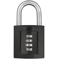 Cadenas à combinaison personnalisable à 4 chiffres Abus 158/50 en zamak noir - 51 x 96 mm