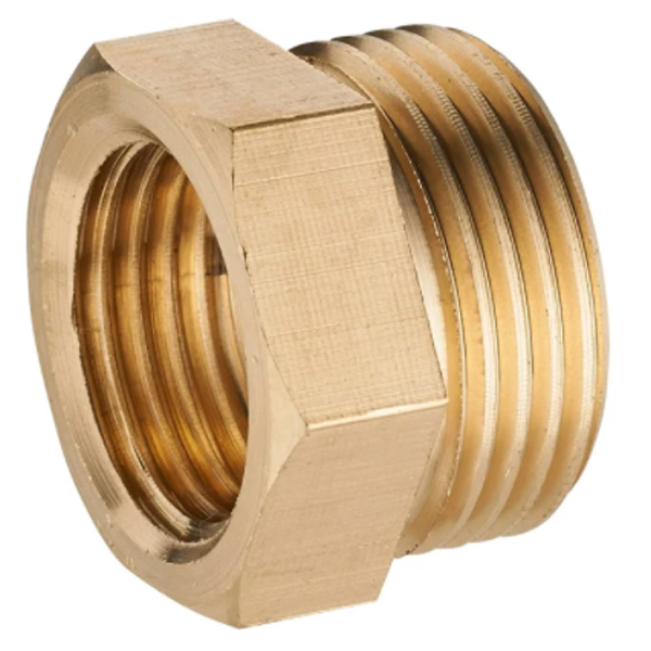 Mamelon réduit mâle femelle à butée intérieure - mâle 3/4" (20x27) - femelle 3/8" (12x17) - laiton