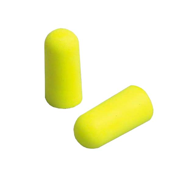 Bouchons d'oreilles jetables E-A-R soft 3M roulés jaune fluo - 5 paires