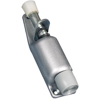 Arrêt fixe de porte Groom acier laqué argent avec tampon caoutchouc - course 22 mm - lot de 6