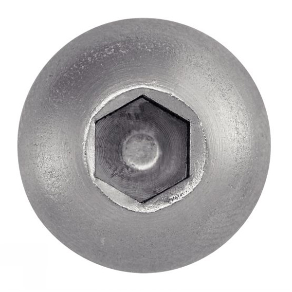 Vis a métaux tête bombée six pans creux inox A2 ISO 7380 M6x16 - boîte de 200