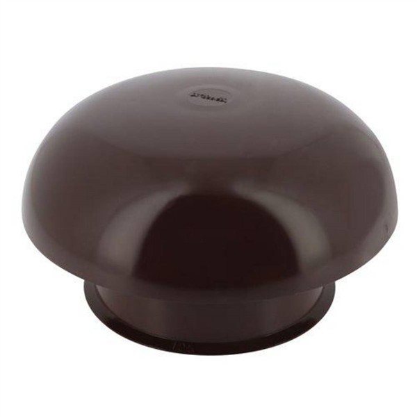 Chapeau de ventilation rond Nicoll - Diamètre 204 mm - Sortie 125 mm - Sans moustiquaire - PVC anti-UV - Marron