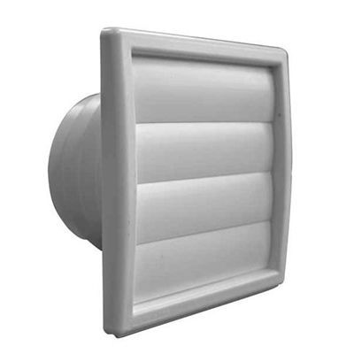 Clapet d'aération extérieur à volets avec piquage - ø 100/130 - Blanc