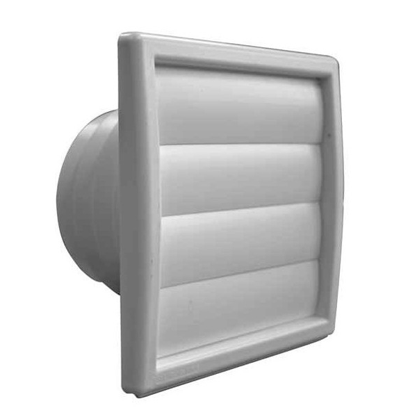 Clapet d'aération extérieur à volets avec piquage - ø 100/130 - Blanc