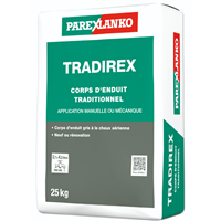 Corps d'enduit traditionnel gris à la chaux aérienne TRADIREX - Sac de 25 KG