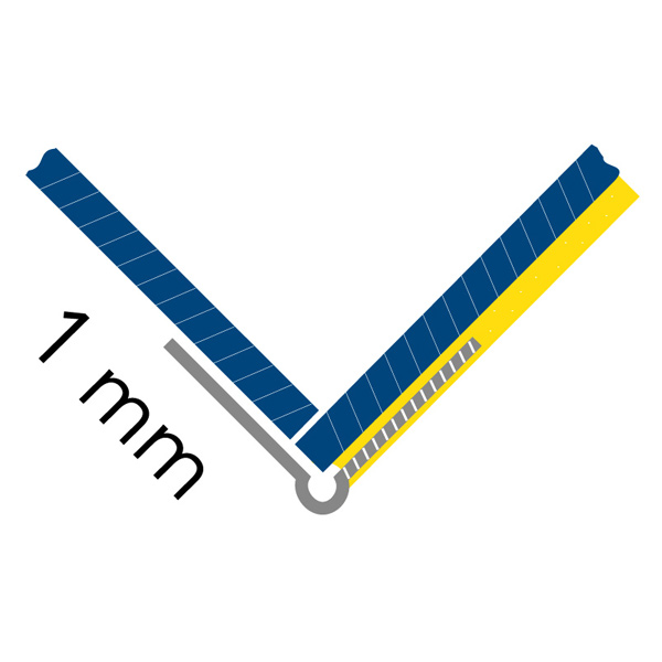 Cornière d'angle autocollante pour plaque de plâtre - Wet'Stick - profilé composite imprégné de colle - Longueur 3,05 M