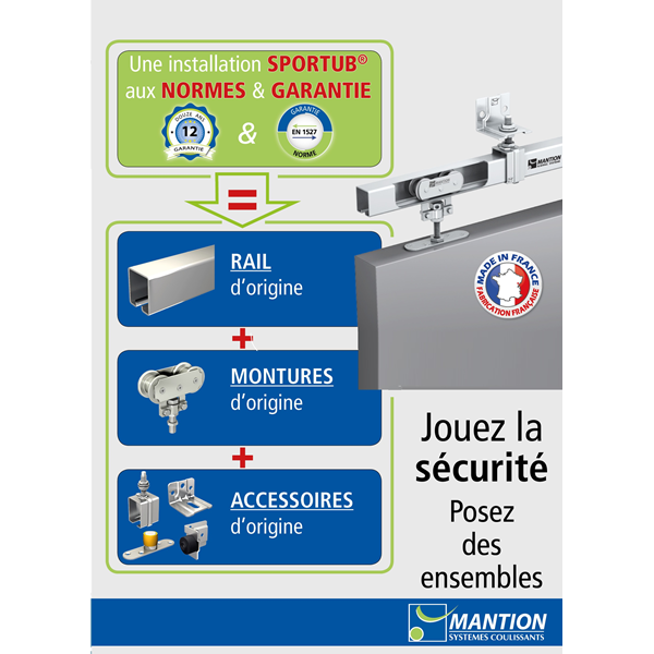 Platine pour fixation sur chant avec trou taraudé M10