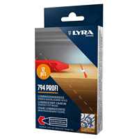 Boîte de 12 craies luminescentes à visibilité élevée pour outils à lecture optique - 794 Profi Lyra - Couleur Rouge