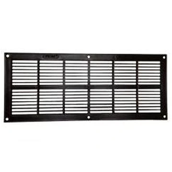 Grille de ventilation rectangulaire extra-plate - à visser ou à coller - marron - 120 x 297 mm