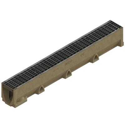 ACO SELF 100 BP HAUTEUR 145MM GRILLE CAILLEBOTIS ACIER GALVANISE B125