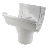 Naissance centrale à coller Nicoll NAC33 pour gouttière LG33 - Techtan - tube rond de 100 mm - gris