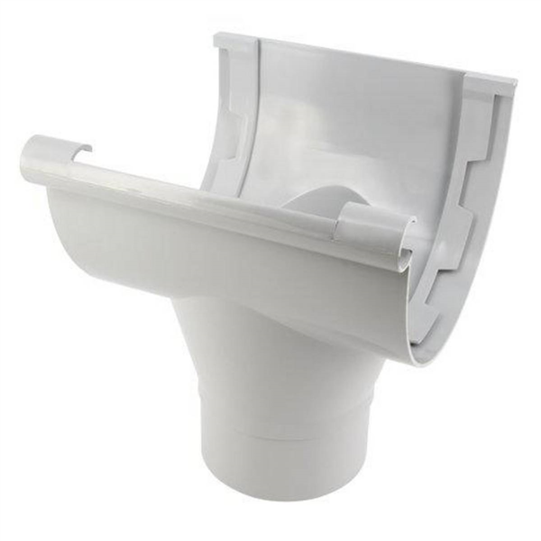 Naissance centrale à coller Nicoll NAC33 pour gouttière LG33 - Techtan - tube rond de 100 mm - gris