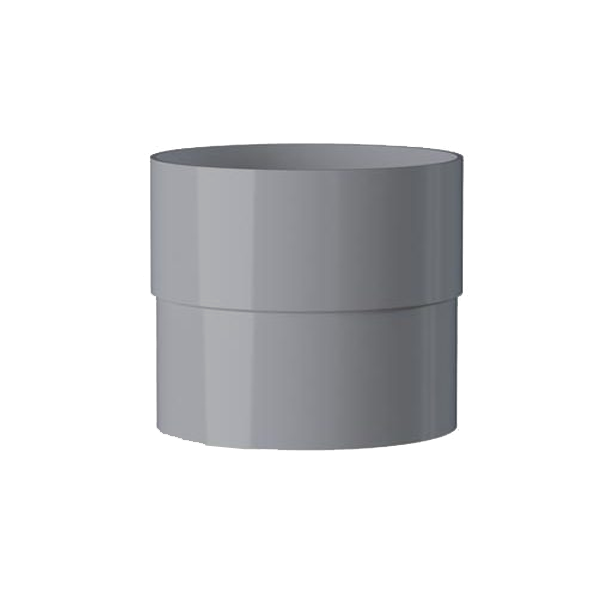 Manchon mâle-femelle MEP 80M pour tuyau de descente de gouttière de 80 mm  - PVC Gris