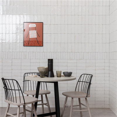 Faïence salle de bain effet zellige - Gleeze Glossy - 20,0 CM x 7,5 CM - ép. 10,00 MM - Bianco