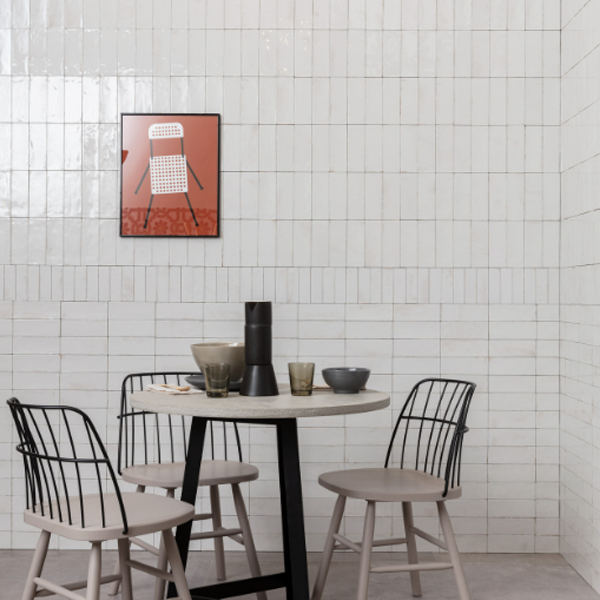 Faïence salle de bain effet zellige - Gleeze Glossy - 20,0 CM x 7,5 CM - ép. 10,00 MM - Bianco