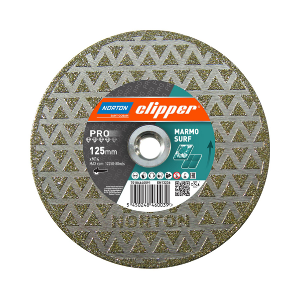 Disque diamant PRO MARMO SURF - 125x22.23mm  Norton Clipper