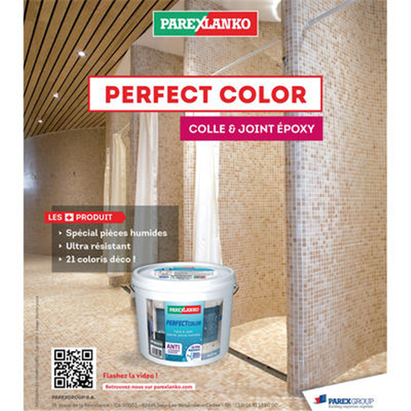 Colle et joint à carrelage Perfect Color Parexlanko pour pièce humide - Blanc - 5 KG