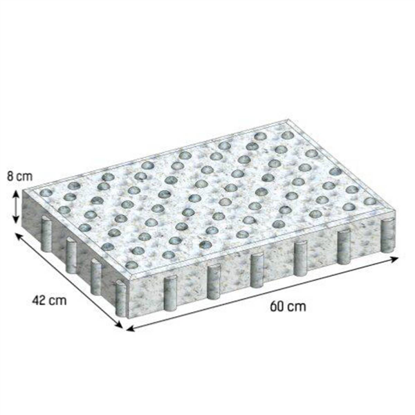 DALLE PODOTACTILE BLANC 420X600X80MM