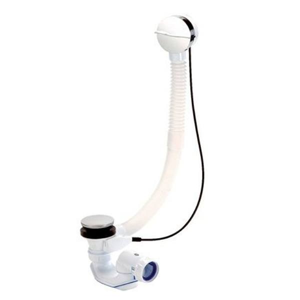 Vidage automatique pour baignoire Easybain Nicoll - Garde d'eau 50 mm - Câble 650 mm - Bi-matière