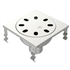 Siphon de douche en inox avec vis d'inviolabilité - cloche avec garde d'eau de 50 mm - 200 x 200 mm - sortie verticale 63 mm