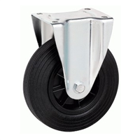 Roue standard fixe caoutchouc noir diamètre 200 mm