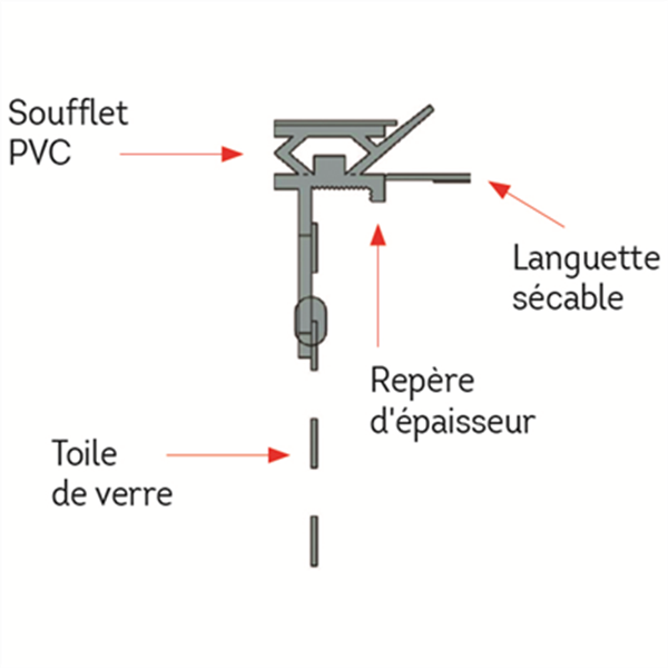Profilé de désolidarisation et de protection des portes et fenêtres IPPF15-2 Parex finition épaisse - L. 2,4 ml - repère enduit 15 mm