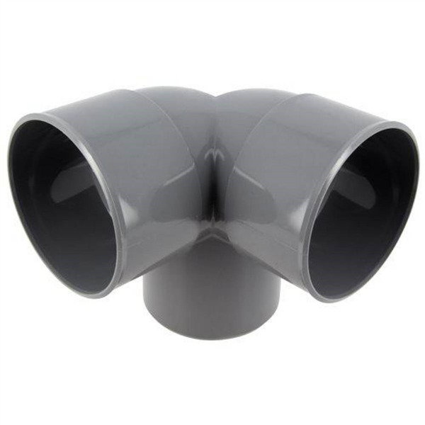 Coude double équerre PVC à 87'30° - Mâle/Femelle - diamètre 100 mm