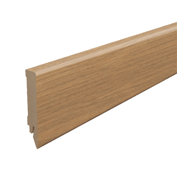 Plinthe MDF pour parquet stratifié Egger - Hauteur 80 mm - Ép.14 mm - Longueur 2,40 m - Chêne Baronia Marron
