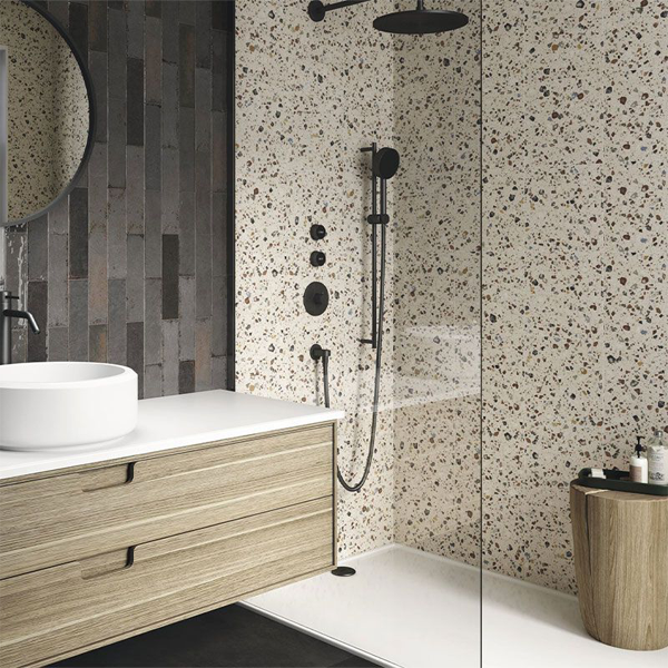 Carrelage sol intérieur imitation terrazzo - Argillae Coccio Mix - 60,0 CM x 60,0 CM - ép. 9,70 MM