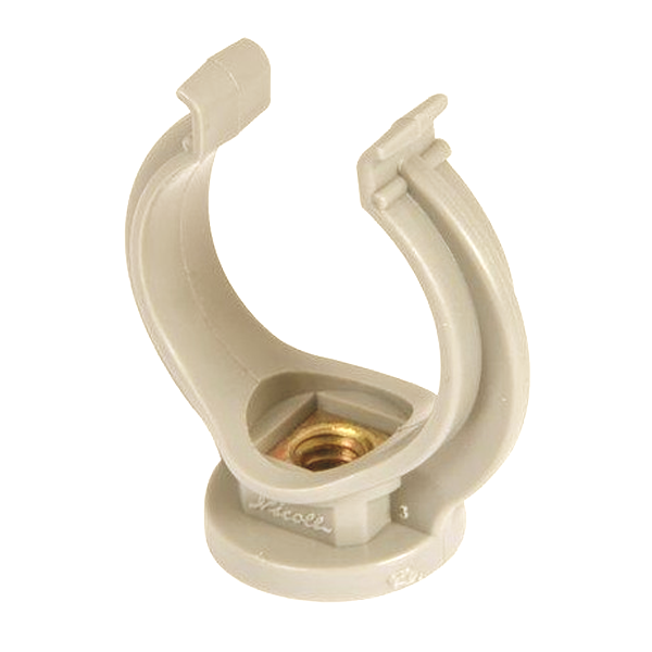 Collier lyre Nicoll 5CA50GT avec attache de sécurité pour tube de descente de 50 mm - Techtan Sable - lot de 5