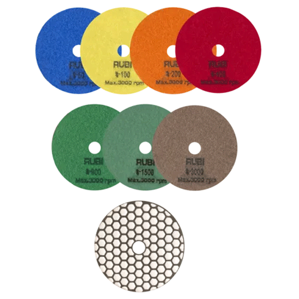 Disque de polissage diamanté pour travaux à sec sur pierre naturelle et béton - Ø 100 mm - grain 400