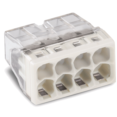 Borne boîte de dérivation compact - Wago 2273-208 - fils rigides 8 x 2.5 mm² - boîte de 10