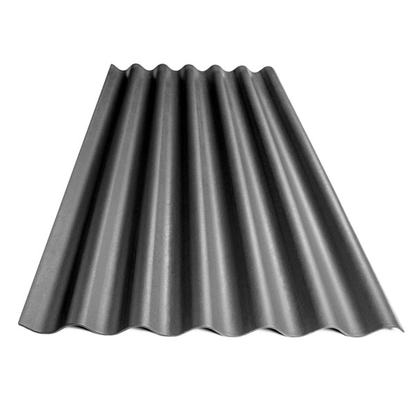 Plaque ondulée 6 ondes en fibres-ciment - Couverture et Façade - P06 Coloronde FR - 1585 x 1095 mm - Noir graphite