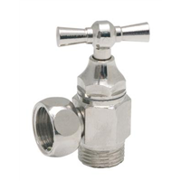 Robinet d'arrêt équerre pour WC - 3/8" - Tête à clapet - Laiton brut