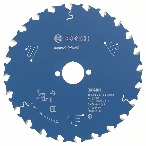 Lame de scie circulaire bois Bosch Expert for Wood 190 x 30 x 2,6 mm 24 dents