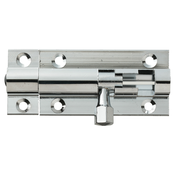 Verrou targette à pêne rond en laiton massif finition chromé - Abus - largeur 75 mm