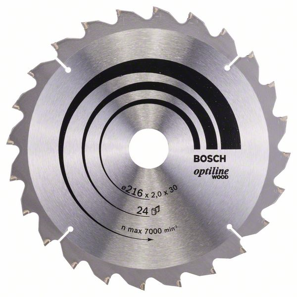 Lame scie circulaire Bosch Optiline Wood ⌀ 216 mm alésage 30 mm 24 dents
