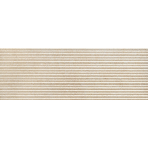 Carrelage mural imitation pierre naturelle de travertin - Travertino Wall 3D Pli Cross Beige rectifié - 120 x 40 cm - ép. 12 mm