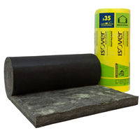 Rouleau laine de verre pour façade sous bardage claire voie - Isofaçade Noir 35R - R 2,10 m².K/W - 10,50 M x 0,60 M - ép. 75 MM