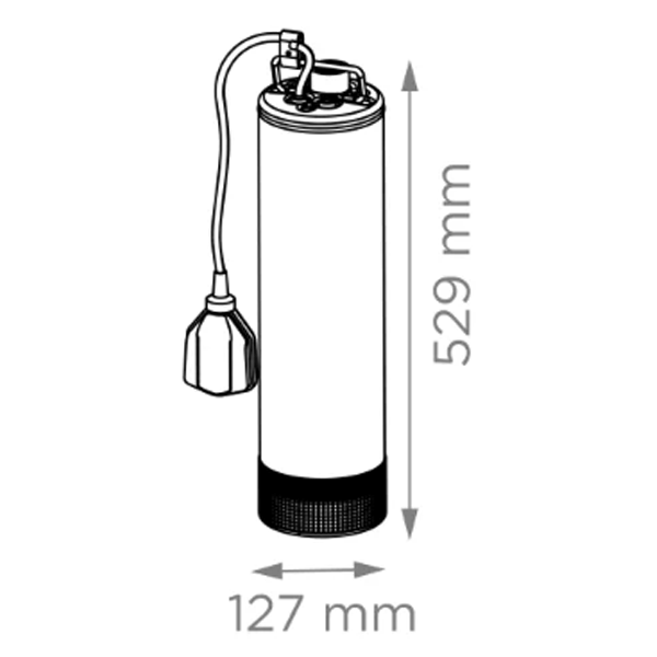 Pompe immergée multicellulaire avec flotteur pour eaux claires et eaux pluviales - Saniwell 5-60 A - 230V - HMT max 57 m - Débit max 5,7 m³/h
