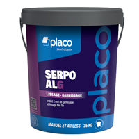 Enduit de lissage et de garnissage très blanc pour murs et plafonds - Placo Serpo ALG - Seau de 25 kg