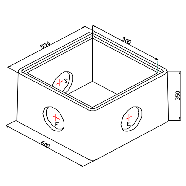 Rehausse à emboîtement RH50h34 pour regard d'eaux pluviales RC50 en béton - dimensions int. 50 x 50 x 34 CM