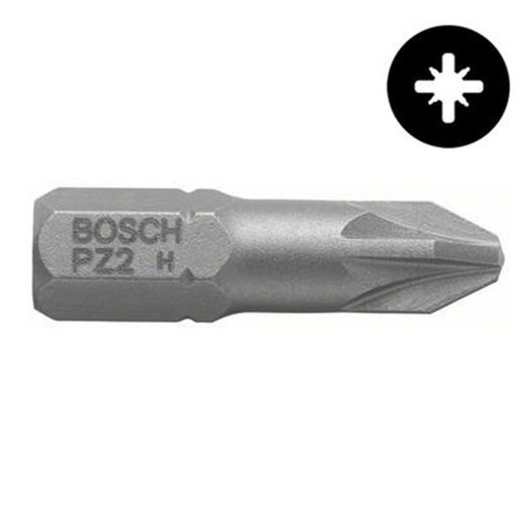 Embout de vissage Bosch extra-dure 6 pans 1/4" Pozidriv PZ2 longueur 25 mm lot de 3